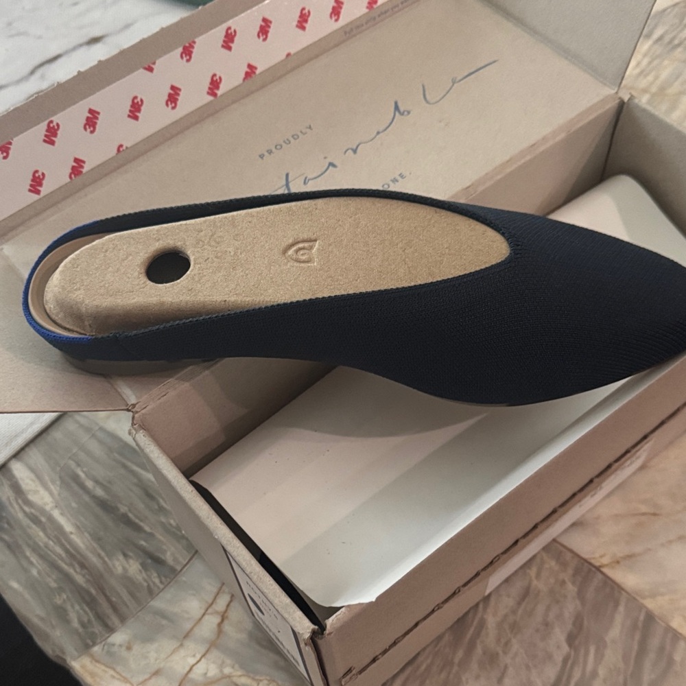 Rothy's Navy Blue Slip-On Flats (Slides)